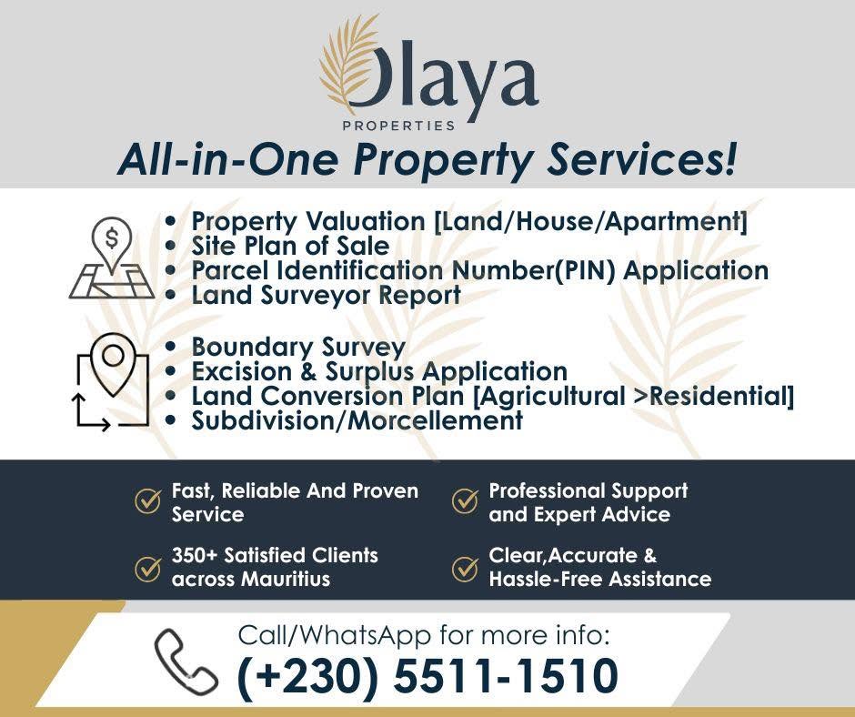 All-in-one property services: valuation, site plan of sale, PIN application, land surveyor report, boundary survey, subdivision